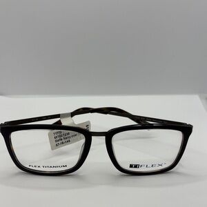 Tiflex Men's T1772  Eyeglass Frames matte Navy tortoise shell 57-18-145 glasses